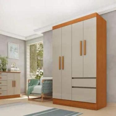Imagem de Guarda Roupa Infantil 4 Portas 2 Gavetas Oregon TCIL Móveis Cinamomo O