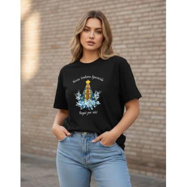 Imagem de Camiseta Nossa Senhora Aparecida Mãe Rainha Católica Cristã - Genérica