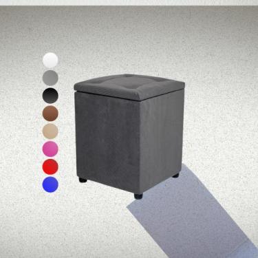 Imagem de Puff Baú Quadrado Apoiador Fácil de Limpar Porta Objetos - Realizar, C
