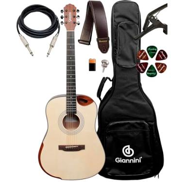Imagem de Violão Aço Eletroacústico Giannini Gdh + Kit Com Capa (NATURAL)