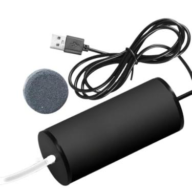 Imagem de Bomba de Ar, Oxigênio para Aquário Super Silenciosa com Filtro Submerso e USB - Bomba Aquário com Oxigenador Profissional e Filtragem(Preto)