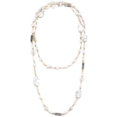 Imagem de FULU AUTUMN Colares longos com contas para mulheres, colar longo de contas de pedra natural, presentes de aniversário para mulheres, bijuterias boêmias, 40 inches, Pedra, Sem Pedra Preciosa