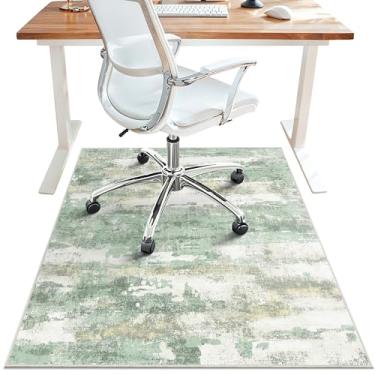 Imagem de Tapete de cadeira de escritório para piso de azulejo de madeira, tapetes de mesa abstratos 91 x 152 cm para cadeira de escritório em cadeiras com rodinhas tapete, tapete antiderrapante de 0,6 cm de