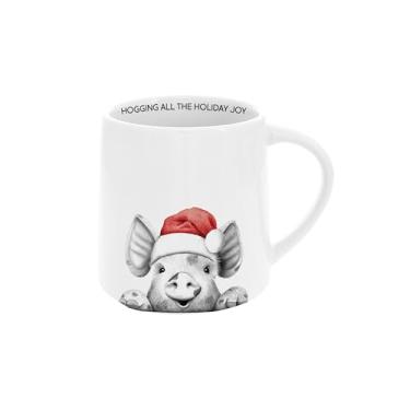Imagem de Pavilion Gift Company - Holiday Joy - Caneca de 500 ml Café Chá Porquinho Porquinho Casa de Fazenda Rústica Natal Feriado Utensílios de Cozinha
