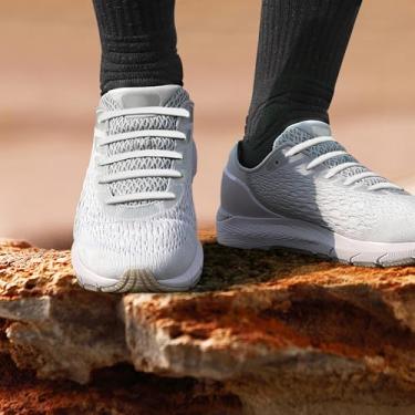 Imagem de Cadarços sem amarração para adultos elásticos de silicone elástico sem amarração, Branco, free size