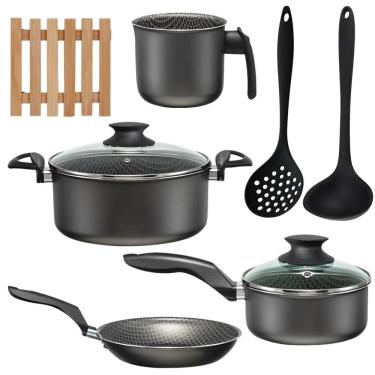 Imagem de Jogo De Panelas 04 Pçs + 04 Descansos + Concha + Escumadeira