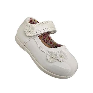 Imagem de Sapato feminino de couro envernizado casual formal branco - Lightbek O