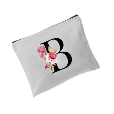 Imagem de Carteira feminina moderna com zíper e letras estampadas, B, one size, Tendência