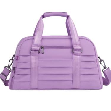 Imagem de Bolsa Mala Esportiva Academia Viagem Fitness Feminina Masculina Grande Capacidade Impermeável com Alça Transversal Ombro Treino Casual (Lilás)