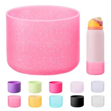 Imagem de Bluwing Bota de silicone para garrafa de água Owala 1,134 g, parte inferior de manga protetora antiderrapante para Owala Garrafa de água isolada FreeSip/Twist/Flip (rosa brilhante)