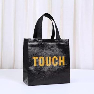 Imagem de Sacos de presente 5 sentidos para ele, Her Five Black Senses, bolsa de presente para dia dos namorados, casamento, aniversário, dia das mães, 21 x 10 x 23 cm (toque)