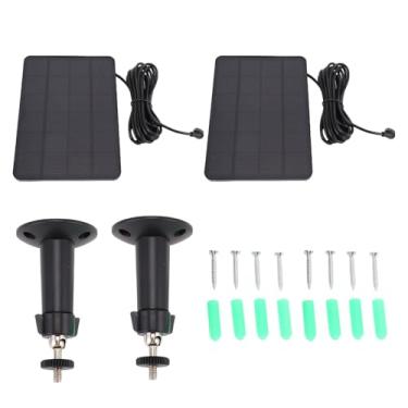 Imagem de Zyyini Painel Solar de 10 W para Câmera de Segurança, Versão de Bateria Interna e Externa, Suporte Ajustável de 360 ​​e Cabo de 9,8 Pés, à Prova de água IP66, Carregador de Silício (2 unidades)
