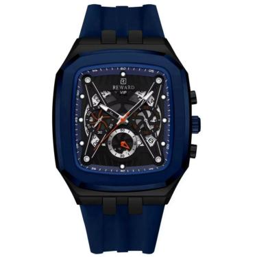 Imagem de Relógio De Quartzo Masculino Design Retangular à Prova D´gua Casual Azul