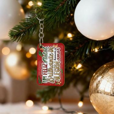 Imagem de Kit Lembrancinhas Chaveiros de Natal em MDF Mensagens e Ilustrações Fe