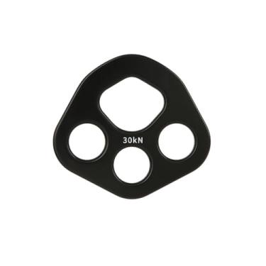 Imagem de Suwyaner Placa divisória de força de alumínio 30KN, conector multiplicador de âncora de urso para escalada, rede de combate a incêndios, arborista, dança aérea e ioga (preto)