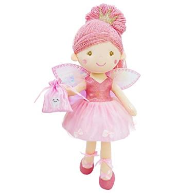 Imagem de June Garden 17" Tooth Fairy Doll Anastasia - Plush Stuffed Soft Doll Girl Gift - Pink Outfit and Wings