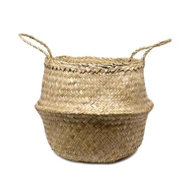 Imagem de Cesto de Fibra Natural Decorativa 2 Em 1 31x32x35 cm F01 - D'Rossi