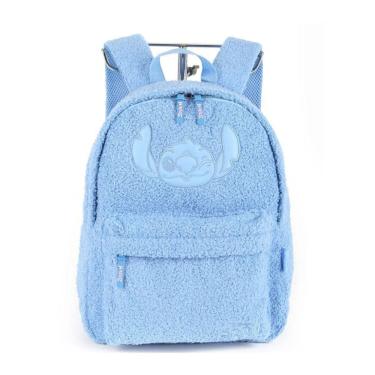 Imagem de Mochila Infantil Disney Stitch Peluciada Azul Luxcel