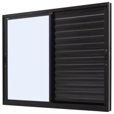 Imagem de Janela Veneziana Caribe 3 Folhas 1,20x1,00m Preta - 1006-5664 - Jap