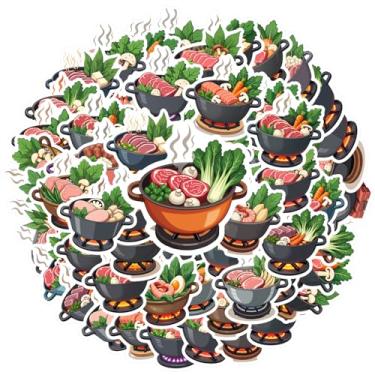 Imagem de 50 peças de adesivos de comida Hotpot de brinquedo, artigos de papelaria, caprichosos para guitarra, laptop, capacete, skate, faça você mesmo, telefone, laptop, scrapbook, bicicleta