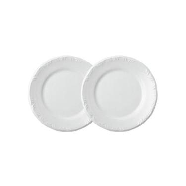 Imagem de Jogo 2 Pratos Rasos Pomerode Brancos 25,6 cm Porcelana Schmidt