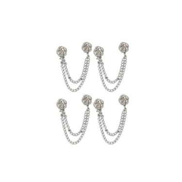 Imagem de Pacote com 4 fechos de botão de camiseta Camellia, incluindo mangas curtas, botões ajustáveis e fechos de bainha longos, pinos de encurtamento, fixação de vestuário, botões decorativos, clipes