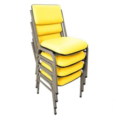 Imagem de Kit Com 4 Cadeiras Para Auditórios Linha Hotel Smart Amarelo