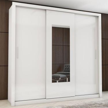 Imagem de Guarda-roupa Casal Paula 3 Portas Carioca Móveis Branco