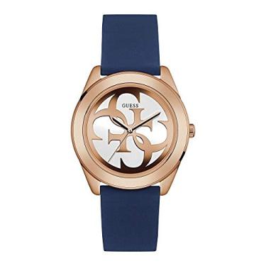 Imagem de Guess Women's Iconic U0911L6 Rose-Gold Silicone Japanese Quartz Fashion Watch