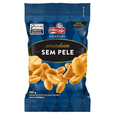 Imagem de Amendoim Sem Pele Frito e Salgado Elma Chips 100g Vegano