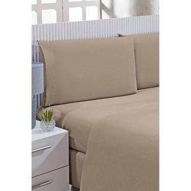Imagem de Jogo De Cama Solteiro 180 Fios 100% Algodão Bege