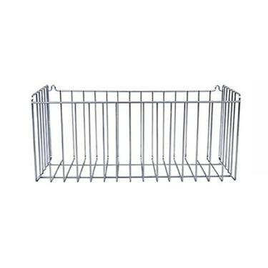 Imagem de Cesto de Fruteira Cesto Organizador Multiuso 15x15x35cm Fruteira de Parede Cesto Aramado (CROMADO,1 UNIDADE)