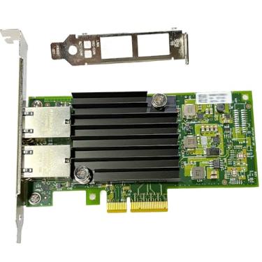 Imagem de Placa de rede RJ45 10GbE compatível com placa Ethernet PCIe X550-T2, 2 portas 10GBASE-T RJ45, PCIe 3.0 x4, SR-IOV Jumbo Frames PXE iSCSI, VLAN 802.1Q NBASE-T 2.5G/5G, CAT6A Adaptador de rede PCI de
