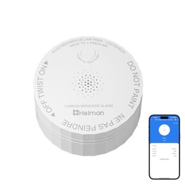 Imagem de HEIMAN Mini detector de monóxido de carbono (CO) WiFi, alarme de CO alimentado por bateria, botão de reinicialização, indicador de bateria fraca, alarme portátil de monóxido de carbono para viagens