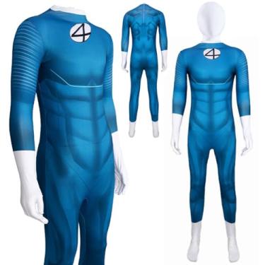 Imagem de ZionYond 2025 Movie Costume Unisex Blue Jumpsuit 3D Printed Uniform Halloween Suit (Blue, 51in/130cm)