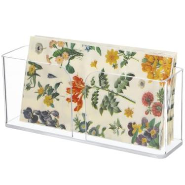 Imagem de Suporte de guardanapo de plástico transparente, suporte de toalha de hóspede acrílico para banheiro e mesa de jantar