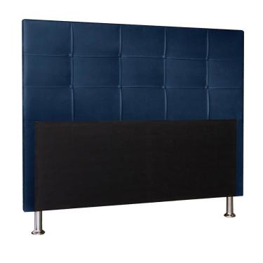 Imagem de Cabeceira Roma 1,95 Cm Cama Box King Suede Azul Marinho