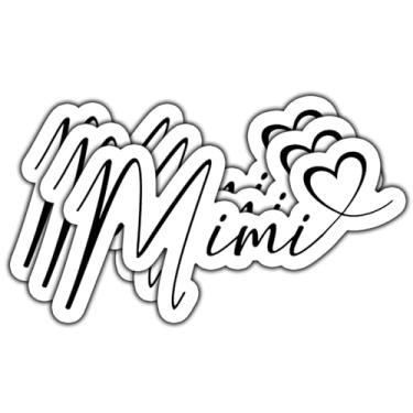 Imagem de (3 peças) Adesivo Mimi Heart Love Presentes para Vovó Mimi Avó Adesivos de Vinil Impermeável para Livros Laptops Telefone Garrafas de Água Copo Kindle 3 Polegadas