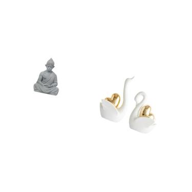 Imagem de Fenteer Escultura de Macaco de Buda, Miniatura Colecionável, Estátua de Sol Wukong para Pátio de Hotel, Quintal, Cisne, Ornamento de Mesa, Artesanato, Decoraç