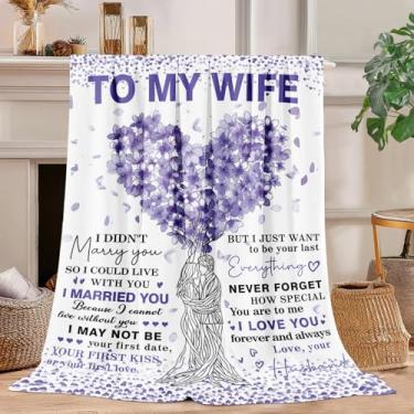 Imagem de Kitolwo to My Wife Cobertor Presentes de Aniversário para Esposa do Marido Melhores Ideias de Presente de Aniversário para Ela Natal Dia dos Namorados Romântico I Love You Presente para Ela 127 cm x