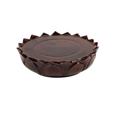 Imagem de Base de suporte de exibição Escultura em relevo de madeira, enfeite bonsai, suporte base lótus para vaso, jogos chá, artesanato(Grande)