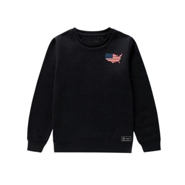 Imagem de Blusão Moletom Infantil Eua Personalizado sem Capuz gola Redonda-Unissex