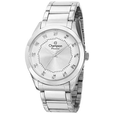 Imagem de Relógio CHAMPION feminino prata strass analógico CH24759Q