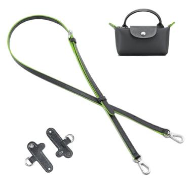 Imagem de DEVPSISR Alça de couro adequada para bolsa Longchamp, kit de conversão de alça de ombro ajustável transversal, Grafite, cinza, prata, Length: 35-48.75 inches, Width: 0.47 inches