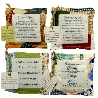 Imagem de ZHLKHIOP Pacote com 4 Colchas de Oração com Cruz Interna, Colcha de Oração de Bolso, Colchas de Oração, Conforto Espiritual para Oração Diária, Presentes Cristãos para Mulheres e Pastores