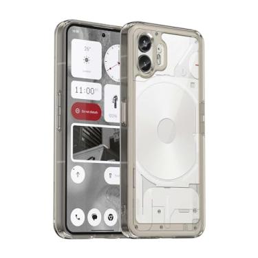 Imagem de Capa para telefone Nothing 2, botão de pressão flexível, capa transparente, anti-impressões digitais. Proteção total de 360° - preta (transparente)