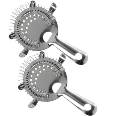 Imagem de Kit 2 Coador Strainer Inox 4 Apoios Barman Drink Coquetel - Nls