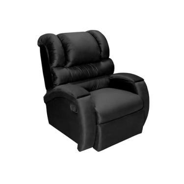 Imagem de Poltrona Imperial em Suede Preto 381 Zero Wall Reclinável Casa Imperial