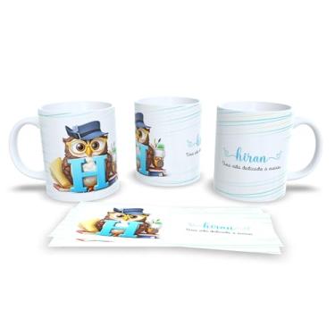 Imagem de Caneca Personalizada Professor com Coruja, Cerâmica Branca, Design Educacional, Uma Vida Dedicada a Ensinar (h)