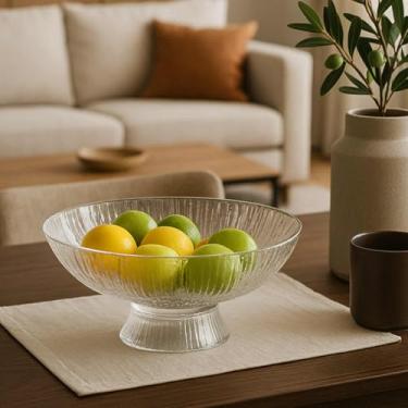 Imagem de Fruteira Decorativa de Mesa em Vidro, Centro de Mesa com Base para Cozinha e Sala